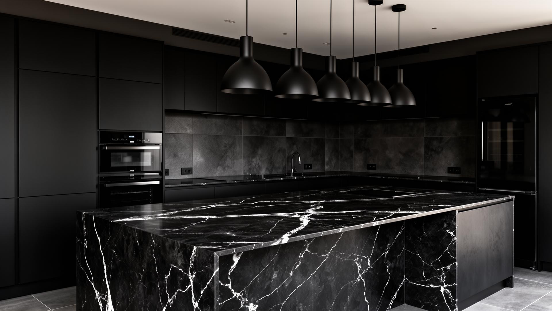 Modern Black kitchen