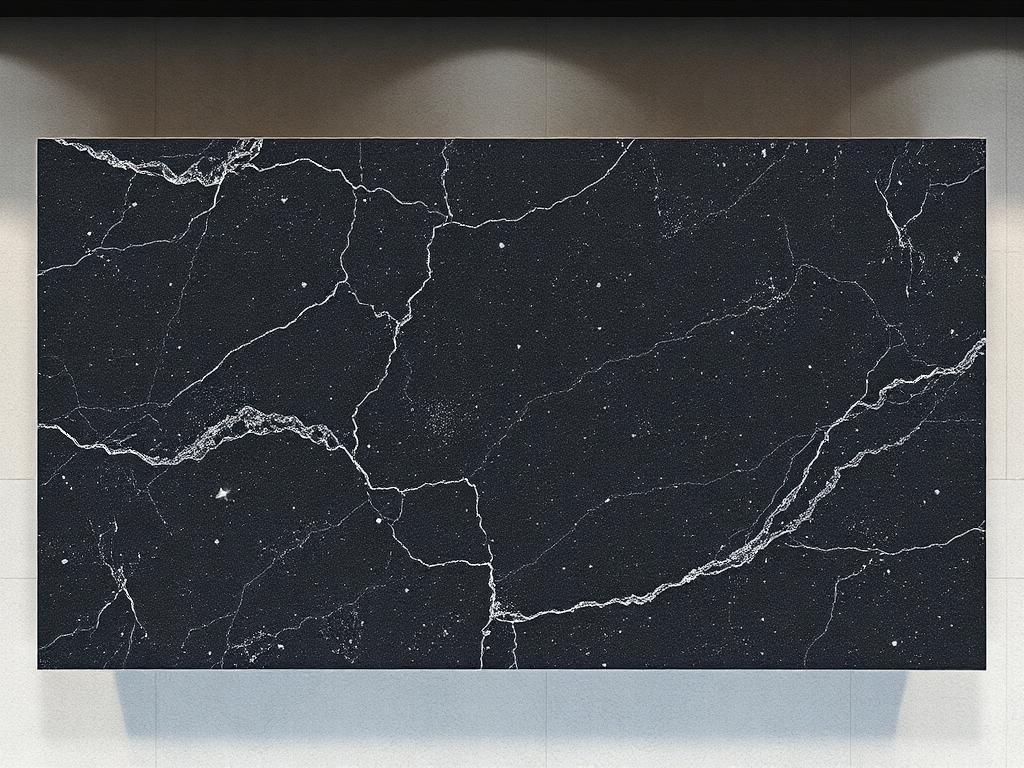 Dark Gray Sparkle quartz slab